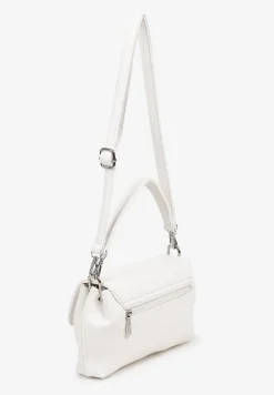 Biała Torebka Listonoszka z Klapą i Regulowanym Paskiem Nilmesse