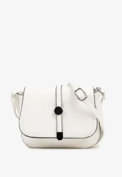 Biała Torebka Listonoszka Ozdobiona Klapą Dolissea