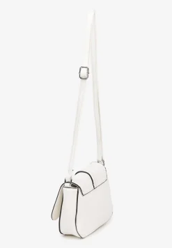 Biała Torebka Listonoszka Ozdobiona Klapą Dolissea