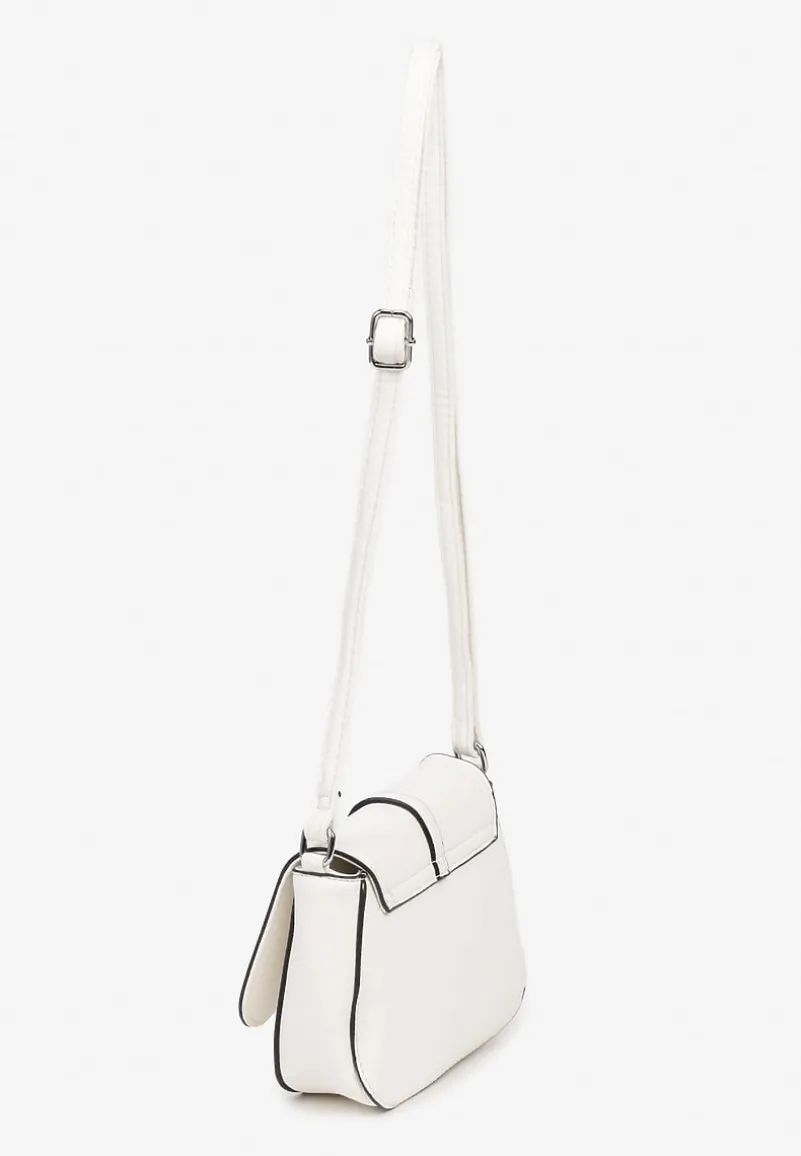 Biała Torebka Listonoszka Ozdobiona Klapą Dolissea