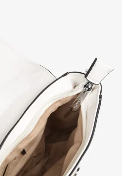 Biała Torebka Listonoszka Ozdobiona Klapą Dolissea