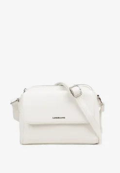 Biała Torebka Ozdobiona Napisem i Klapą Davisse