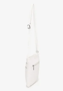 Biała Torebka Typu Listonoszka z Zasuwanymi Kieszeniami Silatea