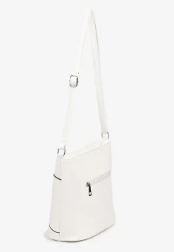 Biała Torebka Typu Listonoszka Ozdobiona Suwakiem Dolaris