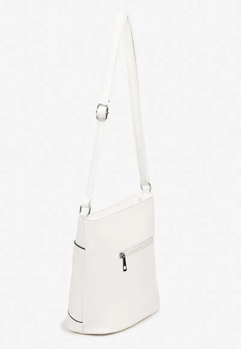 Biała Torebka Typu Listonoszka Ozdobiona Suwakiem Dolaris