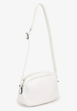 Biała Torebka Typu Listonoszka o Prostokątnym Kształcie Lirona
