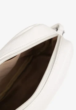 Biała Torebka Typu Listonoszka o Prostokątnym Kształcie Lirona
