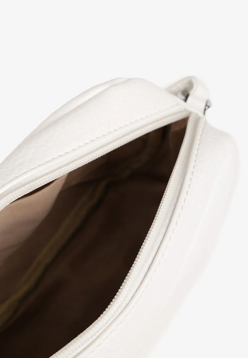 Biała Torebka Typu Listonoszka o Prostokątnym Kształcie Lirona