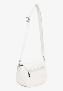Biała Torebka Typu Listonoszka Zamykana na Klapę Izarae