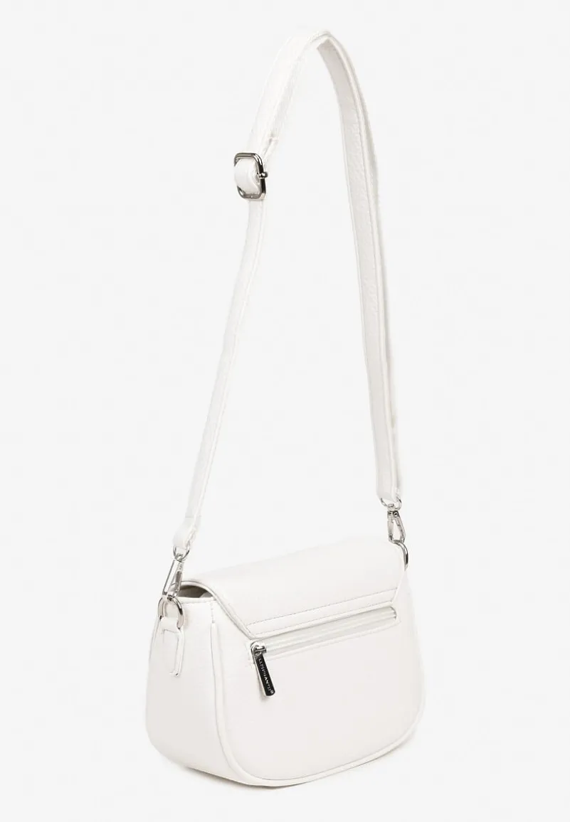 Biała Torebka Typu Listonoszka Zamykana na Klapę Izarae