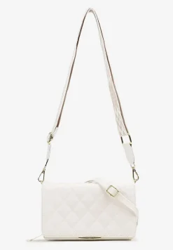 Biała Trzykomorowa Mała Torebka z Pikowaniem i Dodatkowymi Odczepianymi Paskami Siarolia