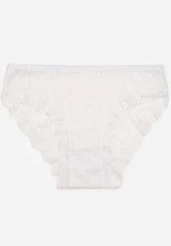 Białe Bawełniane Majtki Figi Ozdobione Koronką Vleova