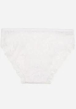 Białe Bawełniane Majtki Figi Ozdobione Koronką Vleova