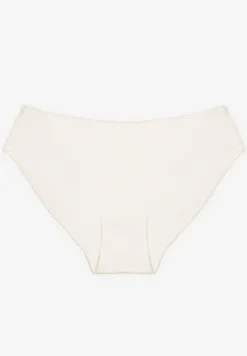 Białe Bawełniane Majtki Figi Wykończone Ozdobną Nitką Besivia