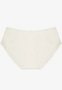 Białe Bawełniane Majtki o Kroju Fig z Kokardką i Koronką Tamiseth