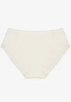 Białe Bawełniane Majtki o Kroju Fig z Kokardką i Koronką Tamiseth