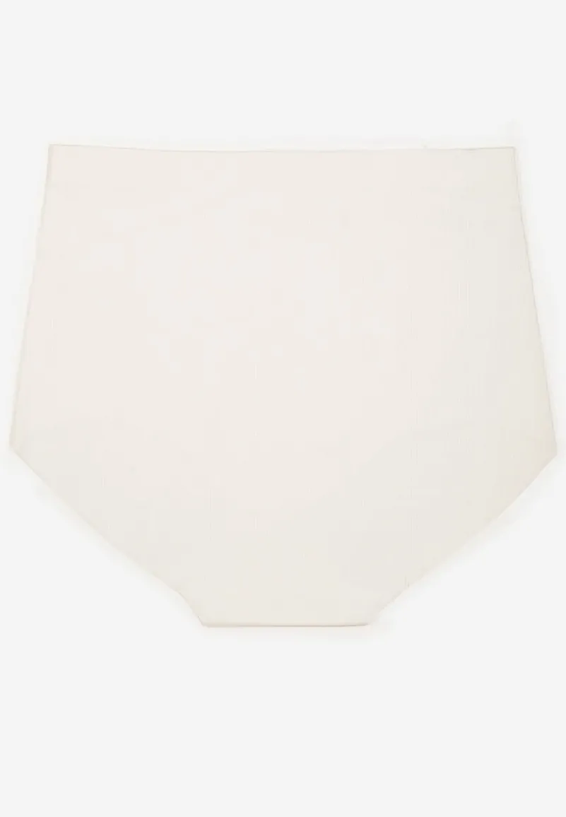 Białe Bezszwowe Majtki High Waist Navorila