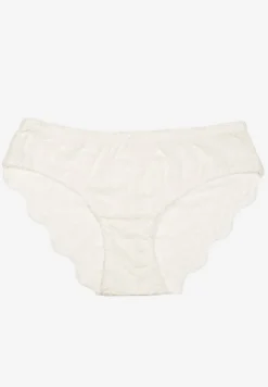 Białe Figi Majtki Ozdobione Koronką Wiarane