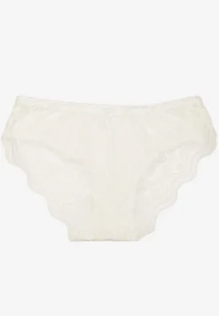 Białe Figi Majtki Ozdobione Koronką Wiarane