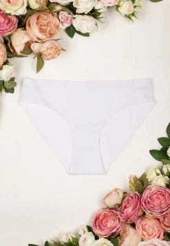 Białe Gładkie Majtki Figi Bezszwowe Cassil