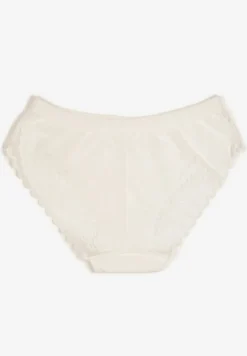 Białe Koronkowe Majtki z Bawełny o Kroju Fig Parilira