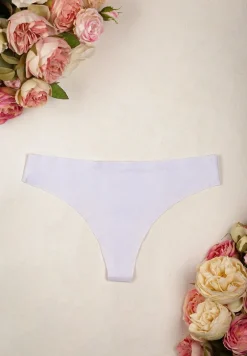 Białe Majtki Bezszwowe Stringi Genevra