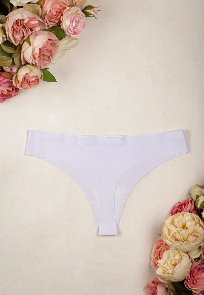 Białe Majtki Bezszwowe Stringi Genevra