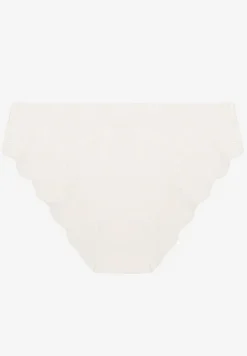 Białe Majtki Bezszwowe Typu Figi Ozdobione Falbanką Veloti
