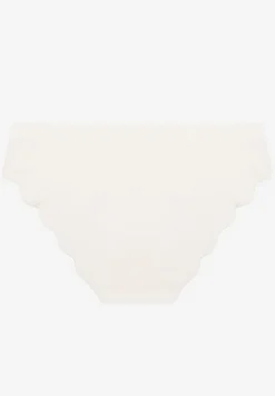 Białe Majtki Bezszwowe Typu Figi Ozdobione Falbanką Veloti