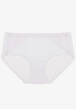 Białe Majtki Figi High Waist z Bezszwowym Wykończeniem Kolaniris