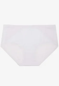 Białe Majtki Figi High Waist z Bezszwowym Wykończeniem Kolaniris