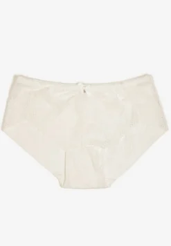 Białe Majtki Figi Ozdobione Kokardą i Koronką Pariste