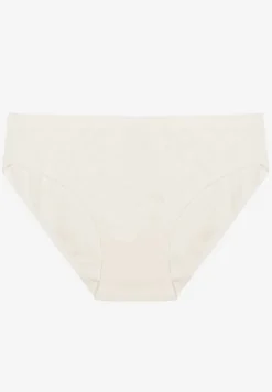 Białe Majtki Figi z Bawełny Zdobione Tłoczonym Wzorem Annalesa