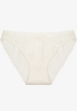 Białe Majtki Figi z Bawełny Ozdobione Koronką Elerives