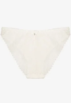 Białe Majtki Figi z Bawełny Ozdobione Koronką Elerives