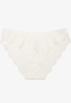 Białe Majtki Figi z Bezszwowym Wykończeniem Zdobione Geometrycznym Printem Viviore