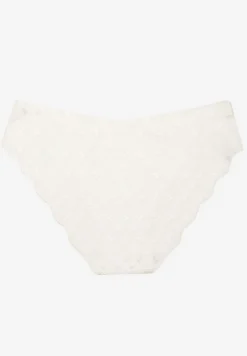 Białe Majtki Figi z Bezszwowym Wykończeniem Zdobione Geometrycznym Printem Viviore