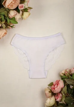 Białe Majtki Figi z Koronką z Tyłu Katriele