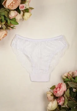 Białe Majtki Figi z Koronką z Tyłu Katriele