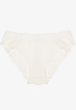 Białe Majtki Figi z Koronkowymi Wstawkami Rantte