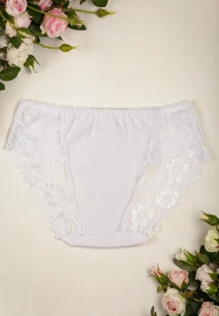 Białe Majtki o Fasonie Koronkowych Fig Liahia