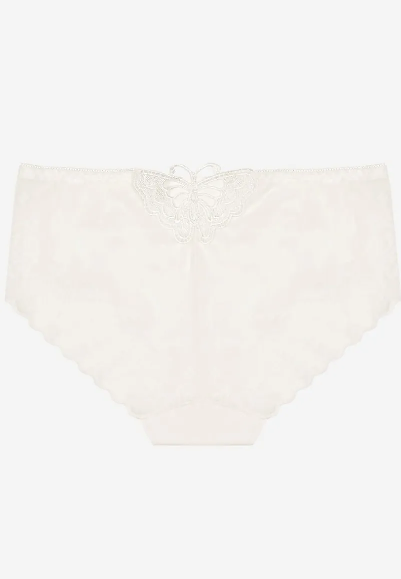 Białe Majtki Typu Figi z Koronką Tellinavi