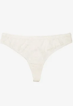 Białe Majtki Typu Stringi Ozdobione Tłoczeniem Vivise