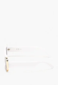 Białe Okulary Przeciwsłoneczne z Grubymi Nausznikami Vintage Amikesa