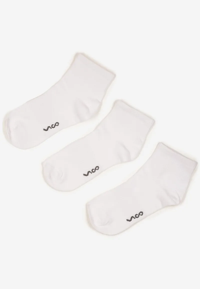 Białe Skarpety z Bawełny za Kostkę z Napisem Folerina