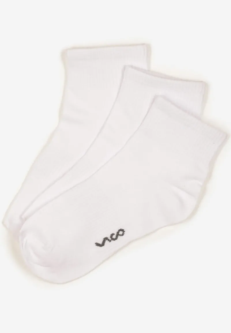 Białe Skarpety z Bawełny za Kostkę z Napisem Folerina