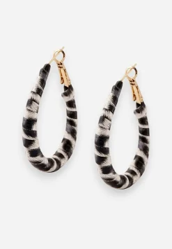 Biało-Czarne Kolczyki Koła z Abstrakcyjnym Motywem Fodalia