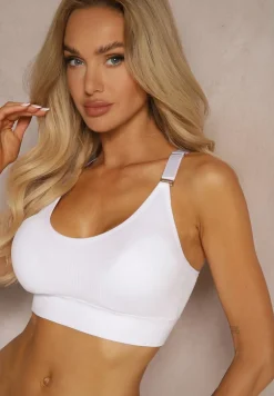 Biały Biustonosz w Typie Sportowego Topu z Koronką Nevenelle