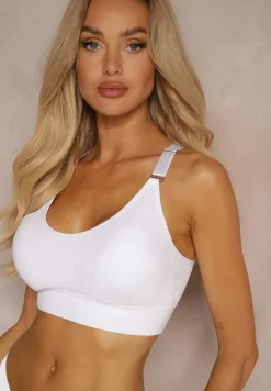 Biały Biustonosz w Typie Sportowego Topu z Koronką Nevenelle
