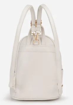 Biały Casualowy Plecak z Tłoczonym Wzorem i Regulowanymi Odpinanymi Paskami Nelarose